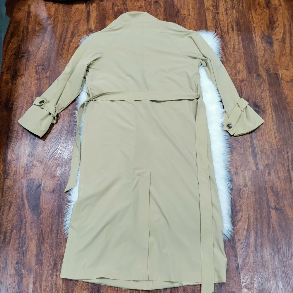 Line and Dot Beige Double Breasted Belted Long Trench Coat Women's Size Small - Picture 8 of 16